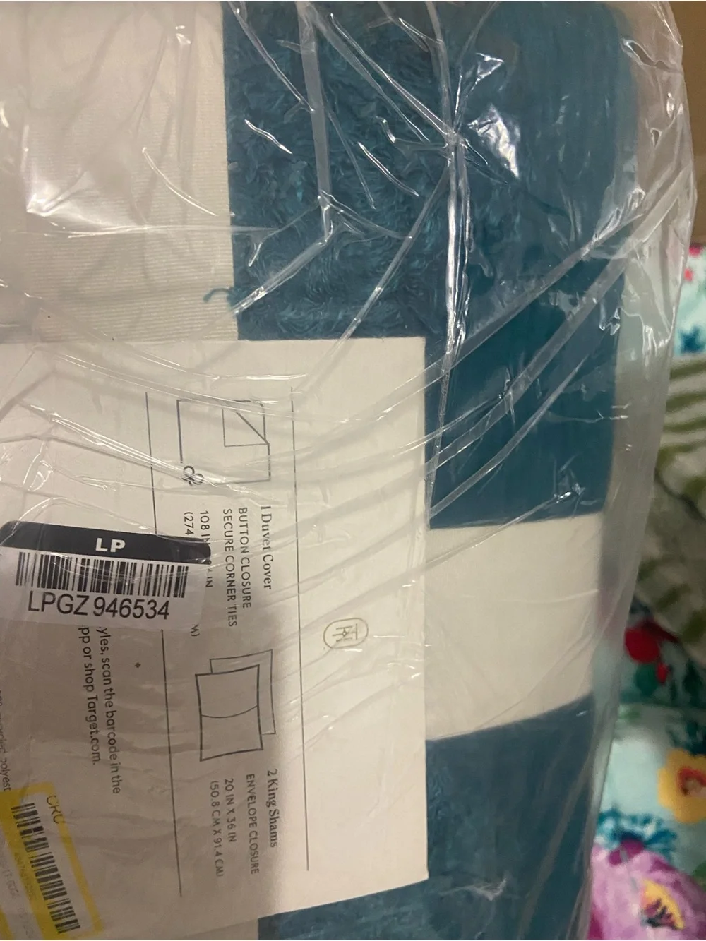 Threshold King Dark Teal Tufted Diamond Duvet Cover Set New